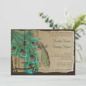 ミュージカル孔雀バードケージフェザーバーンドパーチメント 招待状 (スタンド正面)