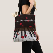 ミュージカル引用文オンピアノ鍵トートバッグ トートバッグ (クローズアップ)