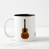 ミュージカル抽象芸術ギターカッコいい ツートーンマグカップ (左)