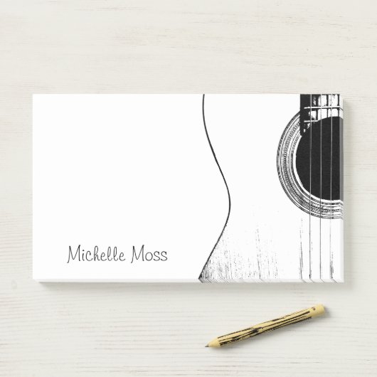 ミュージカル抽象芸術ギターモダン白黒 ポストイット (デスク)