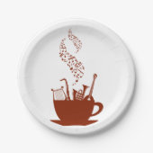 ミュージカル楽器とメモ紙プレート ペーパープレート (正面)