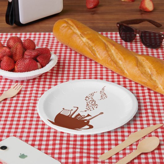 ミュージカル楽器とメモ紙プレート ペーパープレート