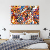 ミュージカル楽器と抽象芸術(ばちゃばちゃ)跳ねるジュレイ キャンバスプリント (インサイチュ (寝室))