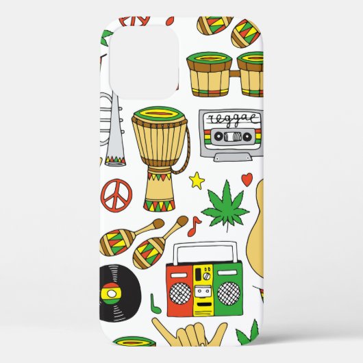 ミュージカル楽器のシームレスなパターン。レゲエバック Case-Mate iPhoneケース (裏面)