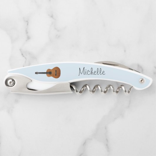 ミュージカル楽器アコースティックギターブルー ソムリエナイフ (正面)