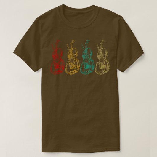 ミュージカル楽器オーケストラチェロ Tシャツ (デザイン正面)