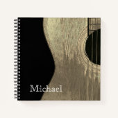 ミュージカル楽器ギターミュージシャンブラック ノートブック (正面)