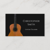 ミュージカル楽器ギターミュージック先生ブラック 名刺 (正面)