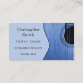 ミュージカル楽器ギターレッスンブルー 名刺 (正面)