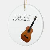 ミュージカル楽器シンプルギタークリスマス セラミックオーナメント (左)