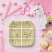 ミュージカル楽器スケッチ ペーパープレート (パーティー)