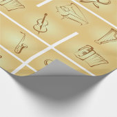 ミュージカル楽器スケッチ ラッピングペーパー