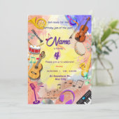 ミュージカル楽器テーマキッズB'day 招待状 (スタンド正面)