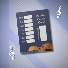 ミュージカル楽器バイオリン練習記録 ノートパッド