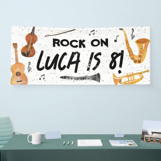 ミュージカル楽器バースデーパーティーデコール 横断幕 (トレードショー)