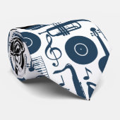 ミュージカル楽器パターンデザイン2トーン ネクタイ (ロール)