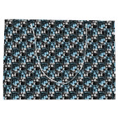 ミュージカル楽器パターン01x4.bブラック ラージペーパーバッグ (裏面)