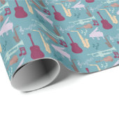 ミュージカル楽器パターン ラッピングペーパー (ロールコーナー)