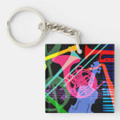 ミュージカル楽器ポップ・アートのアートデザイン キーホルダー (正面)