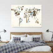 ミュージカル楽器マップ キャンバスプリント (インサイチュ (寝室))