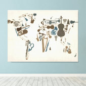 ミュージカル楽器マップ キャンバスプリント (インサイチュ (ウッドフロア))