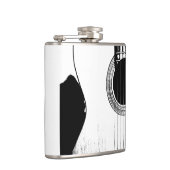 ミュージカル楽器モダンギター白黒 フラスク (右)