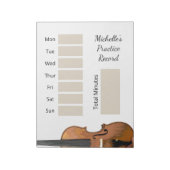 ミュージカル楽器レッスンシンプル練習記録 ノートパッド (回転)