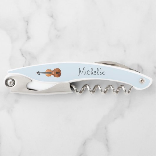 ミュージカル楽器ヴァイオリンキュートブルー ソムリエナイフ (正面)