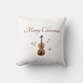 ミュージカル楽器ヴァイオリンクリスマススノーフレーク クッション