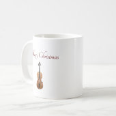 ミュージカル楽器ヴァイオリンクリスマス コーヒーマグカップ (正面左)