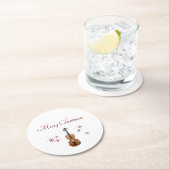 ミュージカル楽器ヴァイオリンクリスマス ラウンドペーパーコースター (インサイチュ)