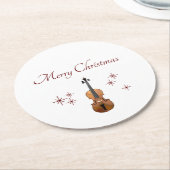 ミュージカル楽器ヴァイオリンクリスマス ラウンドペーパーコースター (アングル)