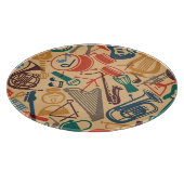 ミュージカル楽器ヴィンテージシームレスな背景 カッティングボード (角)