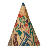 ミュージカル楽器ヴィンテージシームレスな背景 パーティーハット (右)