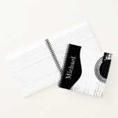 ミュージカル楽器抽象芸術ギター白黒 ノートブック (内部)