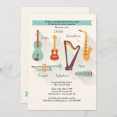 ミュージカル楽器招待状 招待状 (正面/裏面)