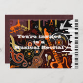 ミュージカル楽器招待状 招待状 (正面/裏面)