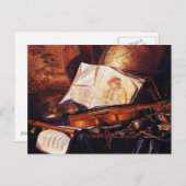 ミュージカル楽器絵画の贈り物 ポストカード (正面/裏面)