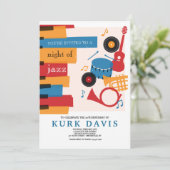 ミュージカル楽器誕生日パーティーの招待 招待状 (スタンド正面)