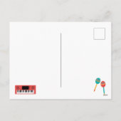 ミュージカル楽器音楽テーマパターン シーズンポストカード (裏面)