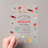 ミュージカル楽器音楽テーマ誕生日パーティー アクリル招待状 (インサイチュ (ポータブル))