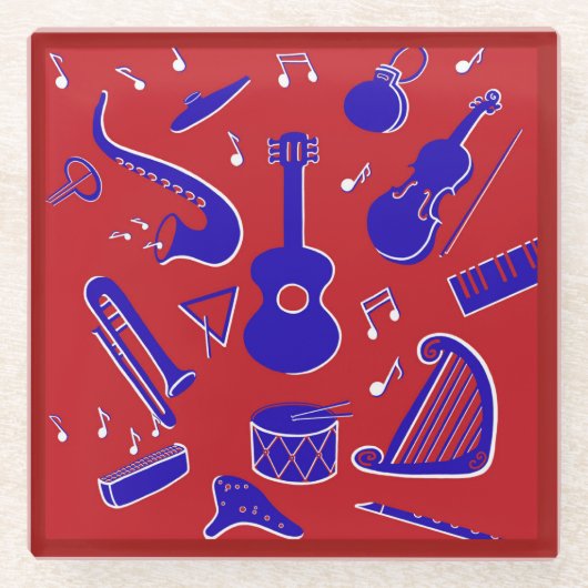 ミュージカル楽器 ガラスコースター (正面)