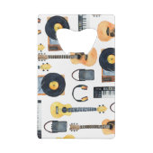 ミュージカル楽器:シームレスな水色 クレジットカード栓抜き (裏面)