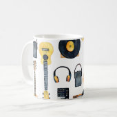 ミュージカル楽器：シームレスな水色 コーヒーマグカップ (正面左)
