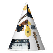 ミュージカル楽器:シームレスな水色 パーティーハット (裏面)