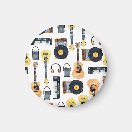 ミュージカル楽器：シームレスな水色 マグネット (正面)