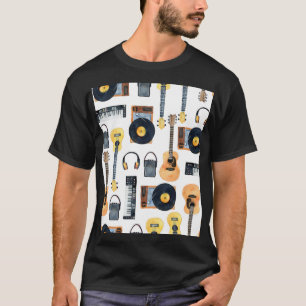 ミュージカル楽器:シームレスな水色 Tシャツ