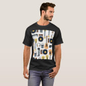 ミュージカル楽器:シームレスな水色 Tシャツ (正面フル)