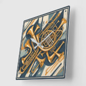 ミュージカル楽器 スクエア壁時計 (傾斜)