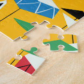 ミュージカル楽器:ミッドセンチュリーイエロー ジグソーパズル (側面)